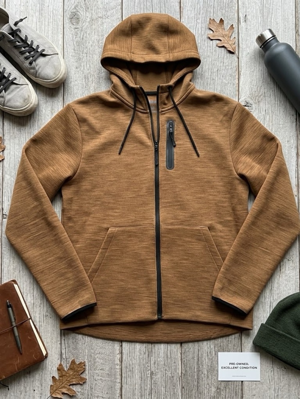 Nomad Brown Lightweight Hooded Shirt Jacket